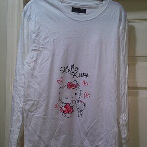💲1⃣▶Hello Kitty White Long Sleeve Shirt Bust 39\40 As New